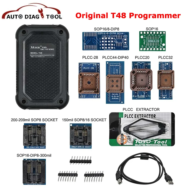 Original XGecu T48 [TL866-3G] Programmer Support 31000 ICs or EPROM/MCU/SPI/Nor/NAND Flash/EMMC/ IC TESTER PK TL866CS TL866II 