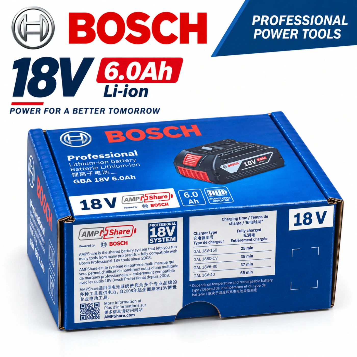 Original 100% Bosch 18V 6000mAh Lithium Battery for BAT609 BAT610G BAT618 BAT620 BAT622 GSR18V-LI Power Tool
