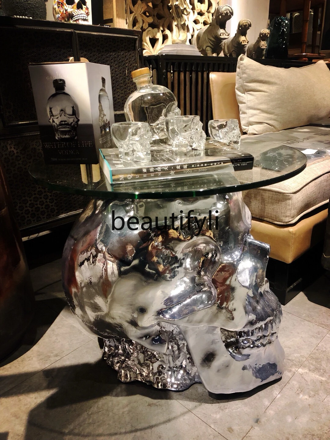 Modern creative coffee table skull side table personalized living room small apartment bar B & B