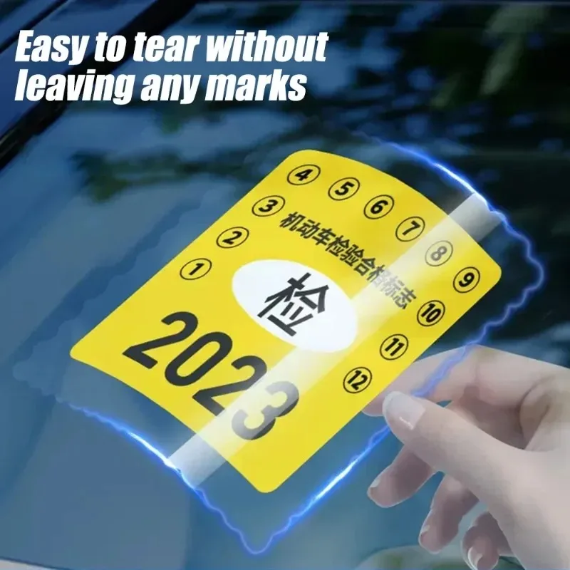 Car Tax Disc Holders Auto Insurance Stickers Tear-free Bag Annual Inspection Bag Exterior Accessories Windshield ESD Sticker
