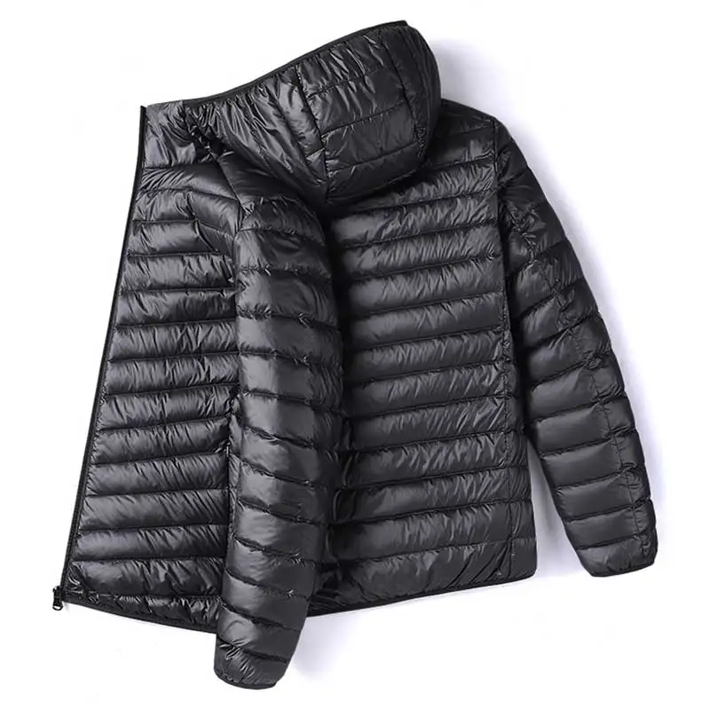 Autumn Winter Men Plush Thick Warm Hooded Down Jacket Men Waterproof Windproof Lightweight Down Jacket For Men Casual Coat Male