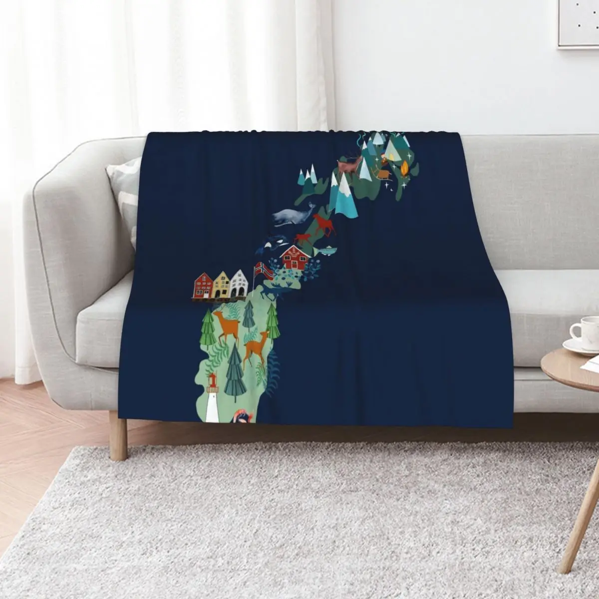 Norway Souvenir Throw Blanket Baby christmas decoration sofa bed Flannel christmas gifts Moving Blankets