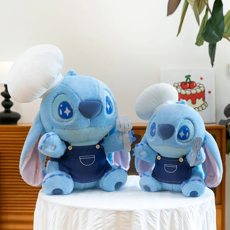 

New Disney 40/60cm Cute Chef Stitch Kawaii Plush Doll Large Stitch Pillow Interior Decorations Children'S Toys Birthday Gift
