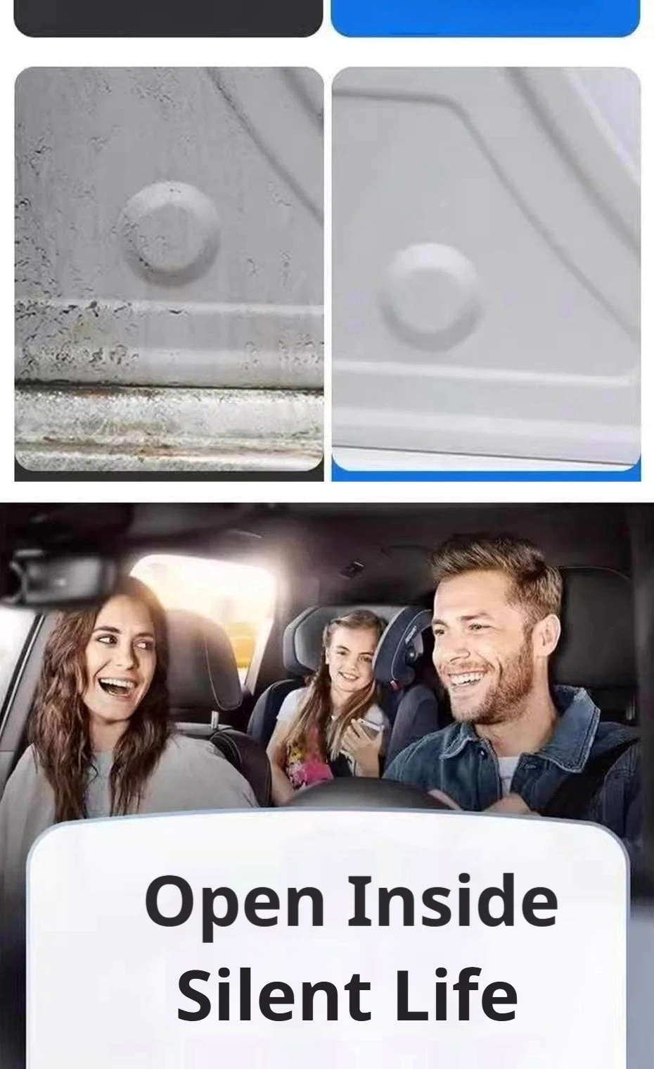 SEAMETAL Gummi-Autotürdichtungsstreifen, 3-lagig, verdickt, Schalldämmung, staubdichter Schutzstreifen, für Autotür, Motorhaube, Kofferraum, Wetterschutzleiste – Detail 6