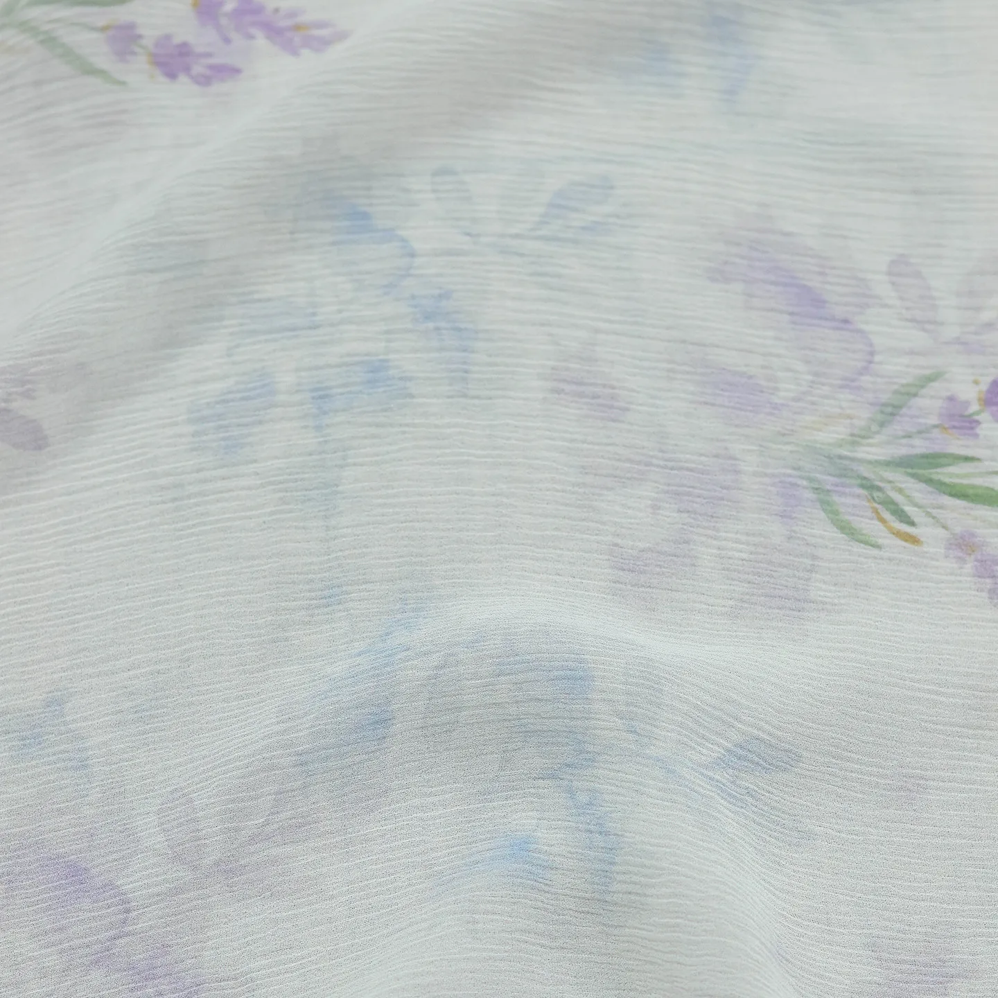 High Quality Purple Aromatherapy Flower Language 12 M Silk Crinkle Chiffon Silkworm Silk Fabric Hanfu Holiday Designer Cloth