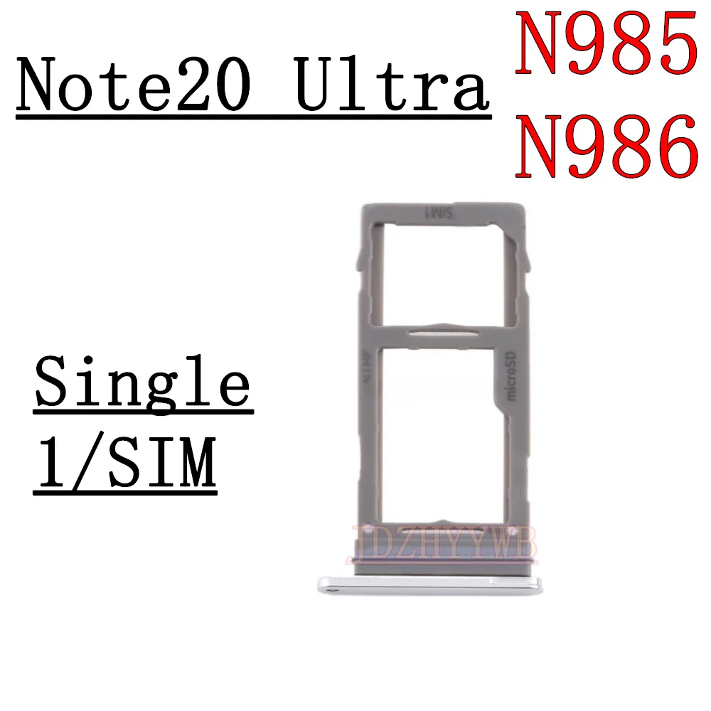 Dual Single Chip SIM Card Tray For Samsung Galaxy Note20 Ultra 5G N986B N986U N981B N980F N981U Phone SIM1 + SIM2 Card Tray Part