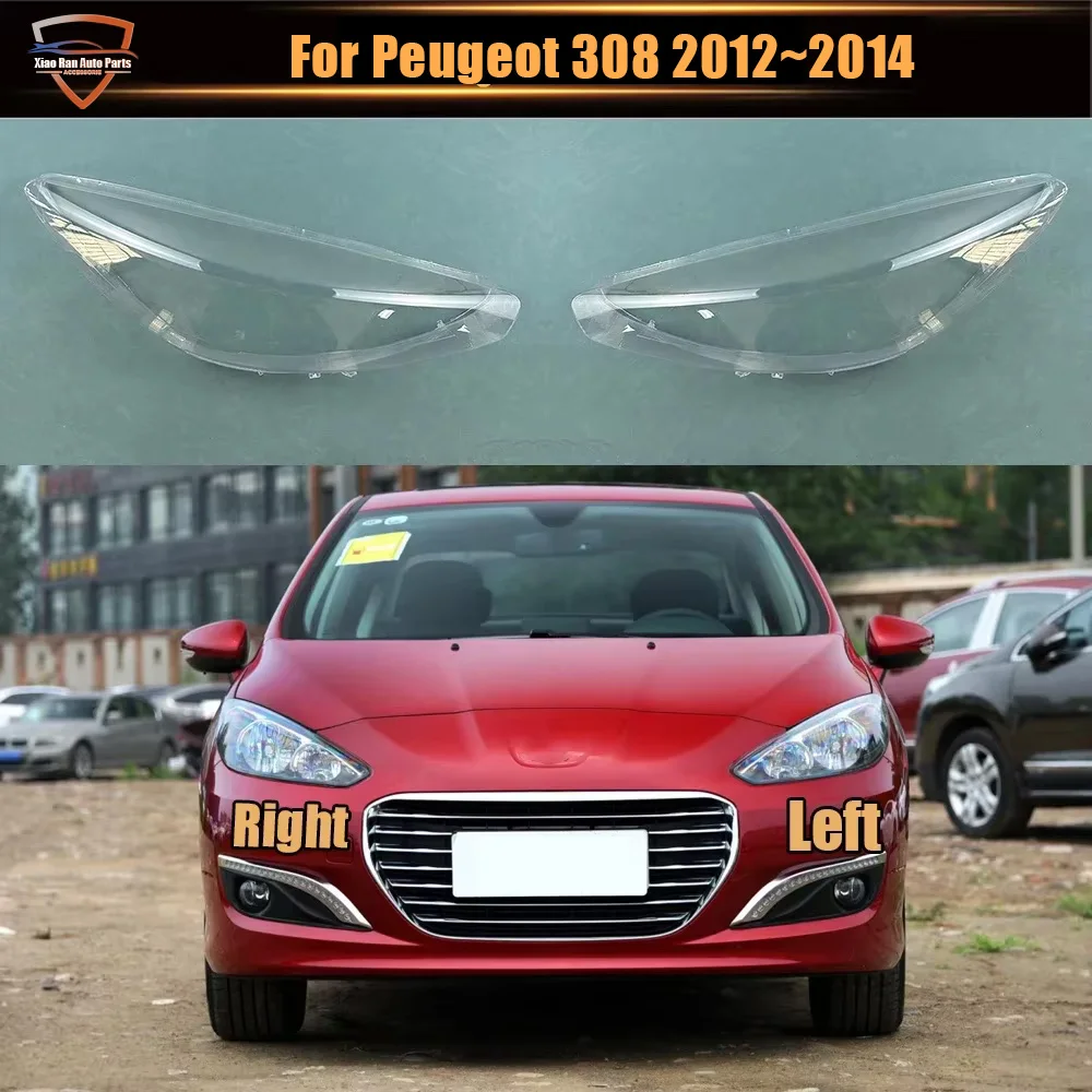 For Peugeot 308 2012~2014 Front Headlamp Lamp Cover Headlight Shell Transparent Lens Replace The Original Lampshade Plexiglass