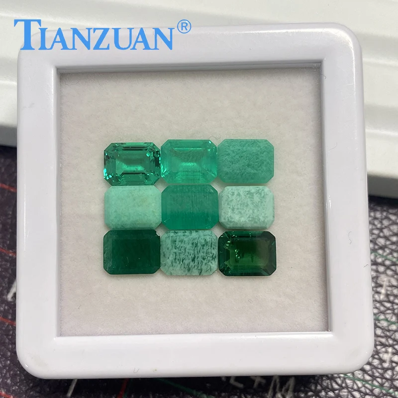 

Изумруд, выращенный в лаборатории, прямоугольной формы, изумрудной огранки, гидротермальный, зеленый, с включениями внутри, для ювелирных изделий