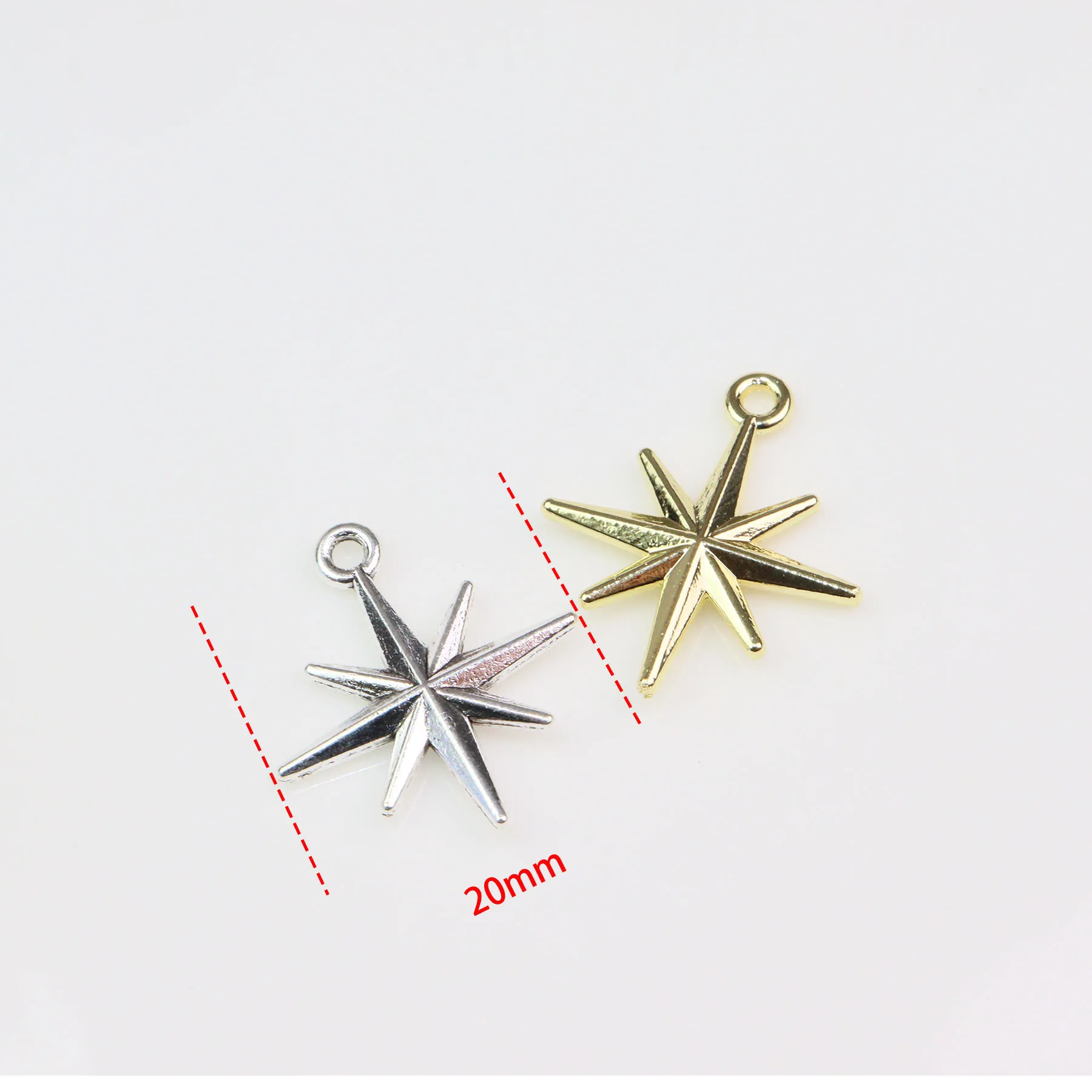 Eruifa 20pcs Beautiful Star Zinc Alloy Charms Pendant Jewelry DIY Necklace Bracelet Earrings 2 Colors