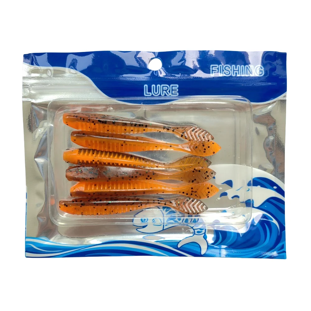 MUKUN 6PCS TPE Schwimmenden Angeln Weicher Köder 2,3g/85mm Wobbler Swimbait Silikon Köder Bass Barsch locken Künstliche Köder Tackle