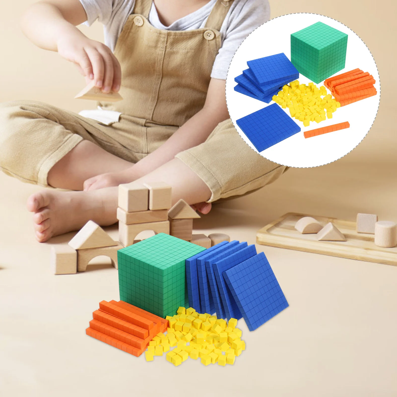 Cube de Maths en Plastique pour Enfant, Matériel d'ApprentiCumbria pour Élèves, 1 Ensemble