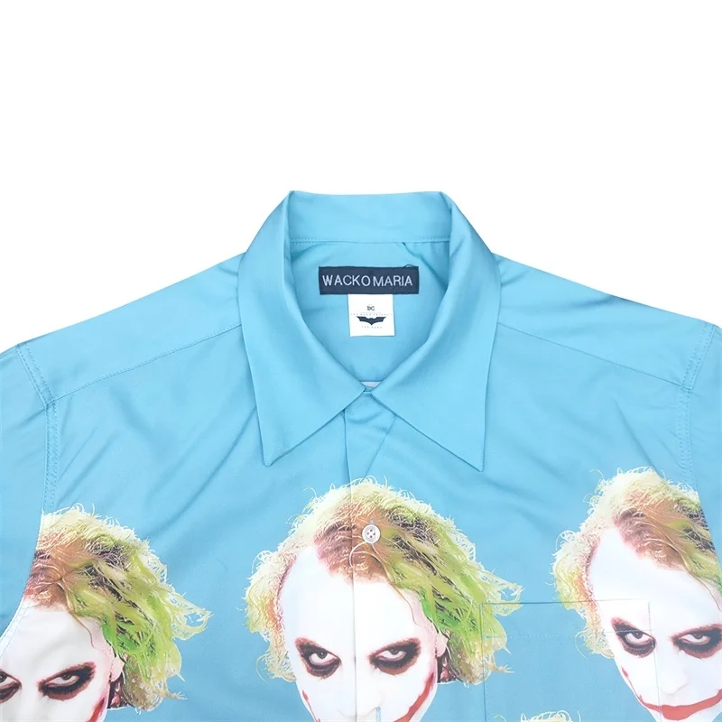 WACKO MARIA ล่าสุด 25SS ตัวละครภาพยนตร์โปสเตอร์ฮาวายเสื้อแขนสั้น Street บุรุษสตรีแบรนด์เสื้อ Tops