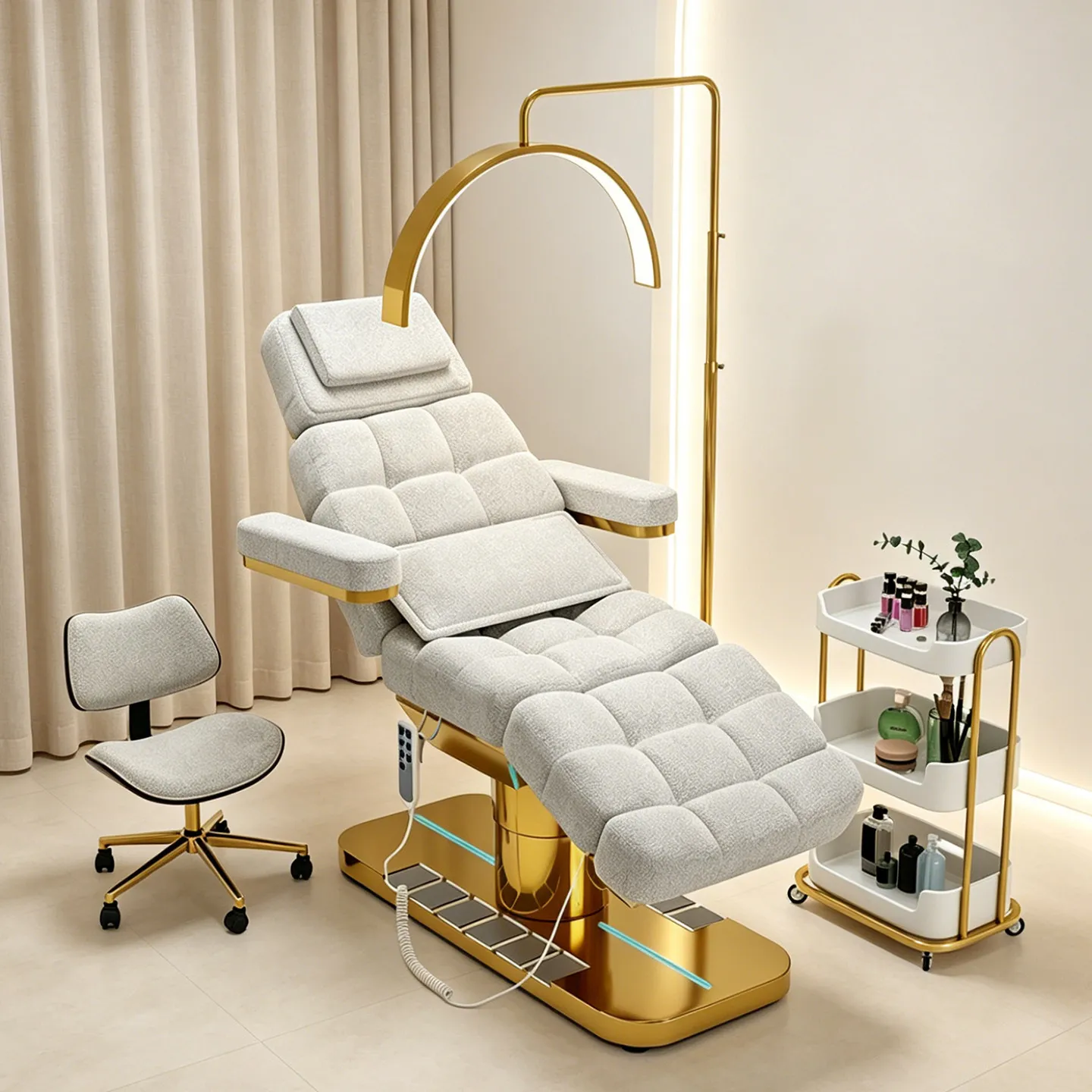 High-end PVC Beauty Bed Electric Lift Dental Physiotherapy Medical Surgical Bed For Beauty Salon Micro-Surgery Injection