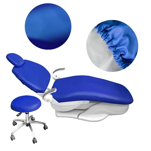 Imagen 2 del producto 4 unids/set funda para silla Dental de cuero PU funda protectora elástica impermeable funda para asiento silla equipo de dentista de laboratorio de odontología