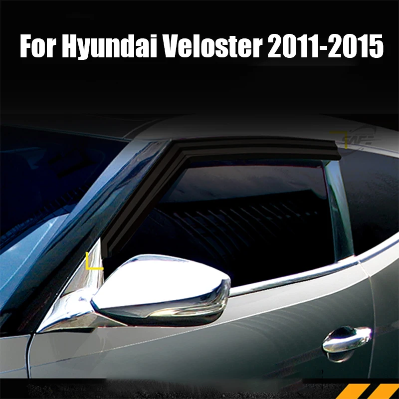 For Hyundai Veloster 2011 2012 2013 2014 2015 Car window rain shield black plastic material exterior modification part