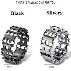 Tread Bracelet 29 In 1 Multi Tool Bracelets Stainless Steel Men Outdoor Survival Bracelet Hand Tools Kit Watch Strap Accessories