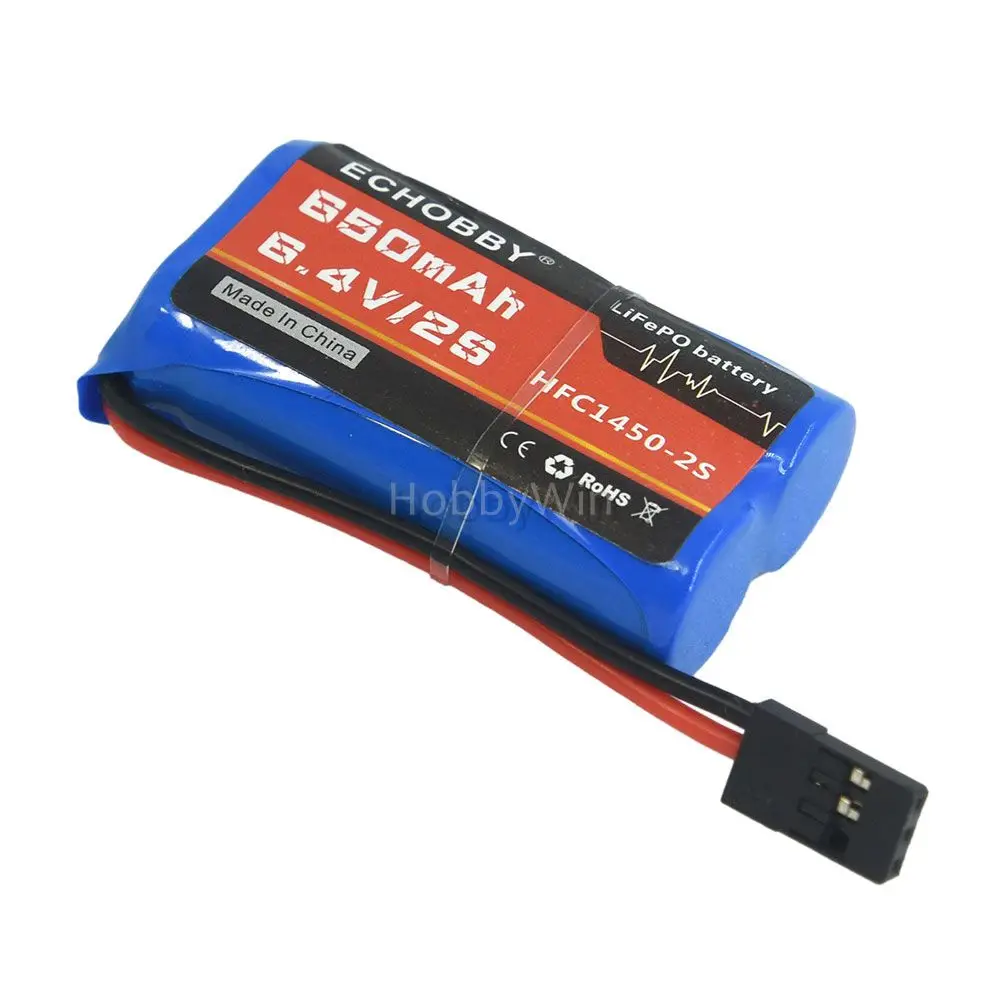 2S 6.4V 650mAh  LiFe Battery JR plug for RC Car Crawler Truck Speed Boat