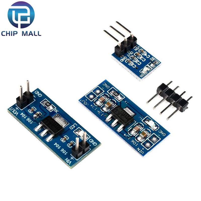 Módulo de alimentação Step-Down Stabilizer Board, AMS1117-3.3V-1.2V 1.8V 1.5V 2.5V, 10pcs