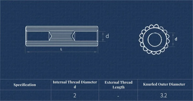 M2 Brass Round Standoff Spacer Female Threaded Spacer