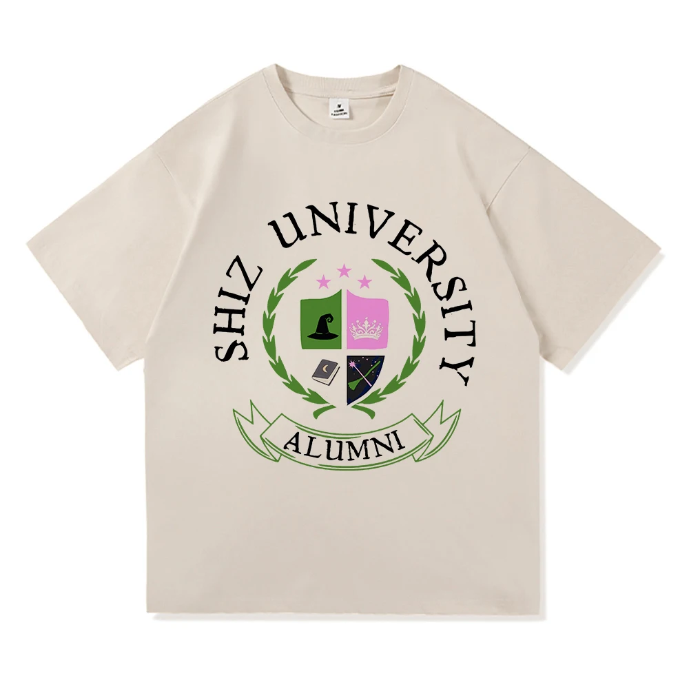 Shiz University Alumni Wicked Movie 2024 T Shirt Men Clothing Harajuku T Shirts Vintage Unisex High Quality Tees Cotton Tops