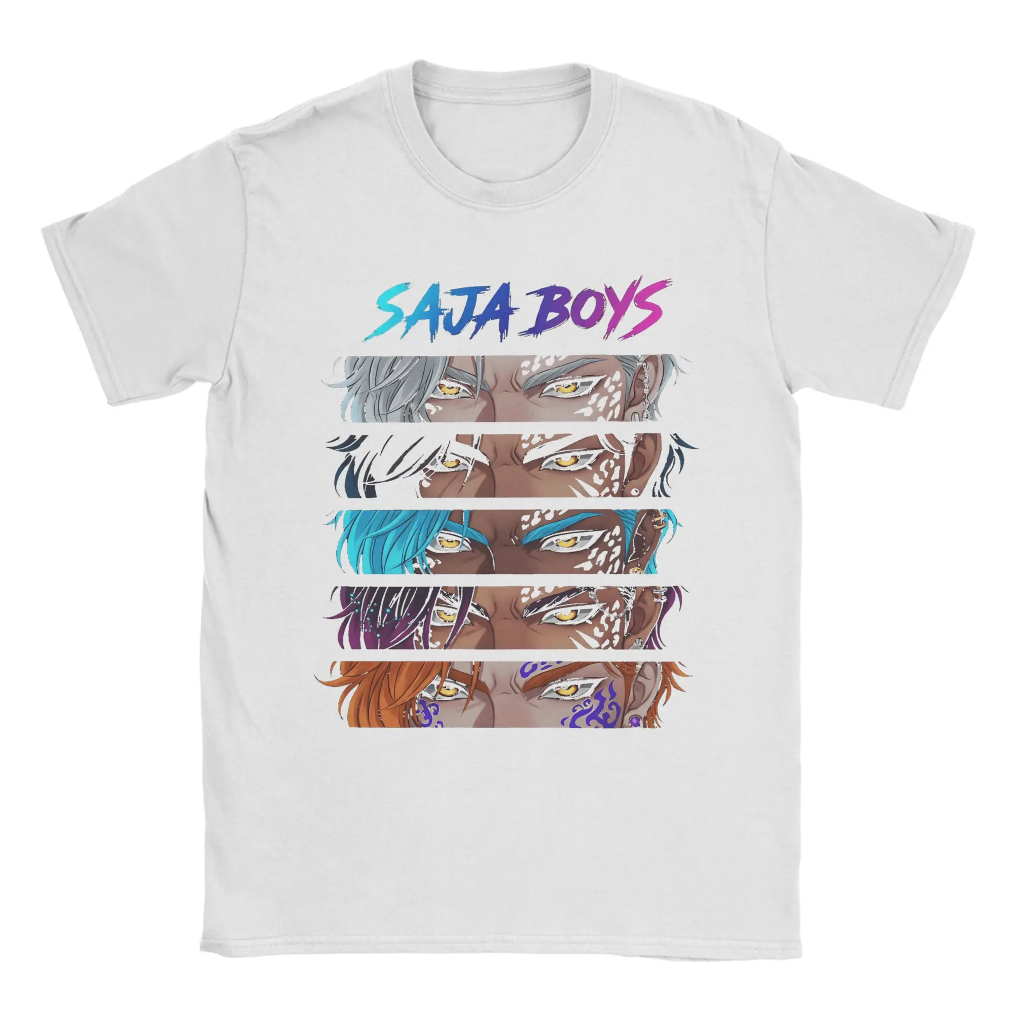 

Футболка Saja Boys Eyes Kpop Demon Hunters, летние модные футболки, мужские хлопковые удобные футболки размера плюс 5XL, футболка Y2K