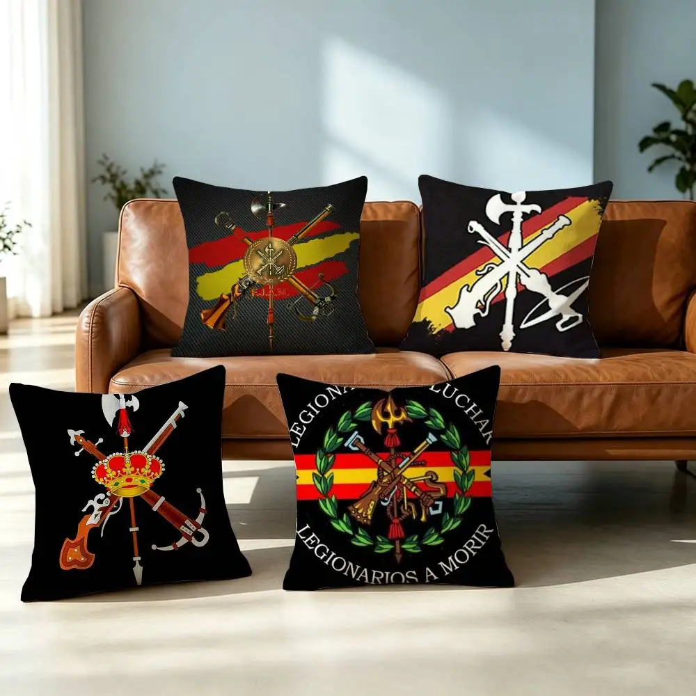 Spanish Legion L-Logo F-Flag Square Double-Sided printed Pillow Case Bedroom Bedside Pillow Sofa Cushion Cover Gift