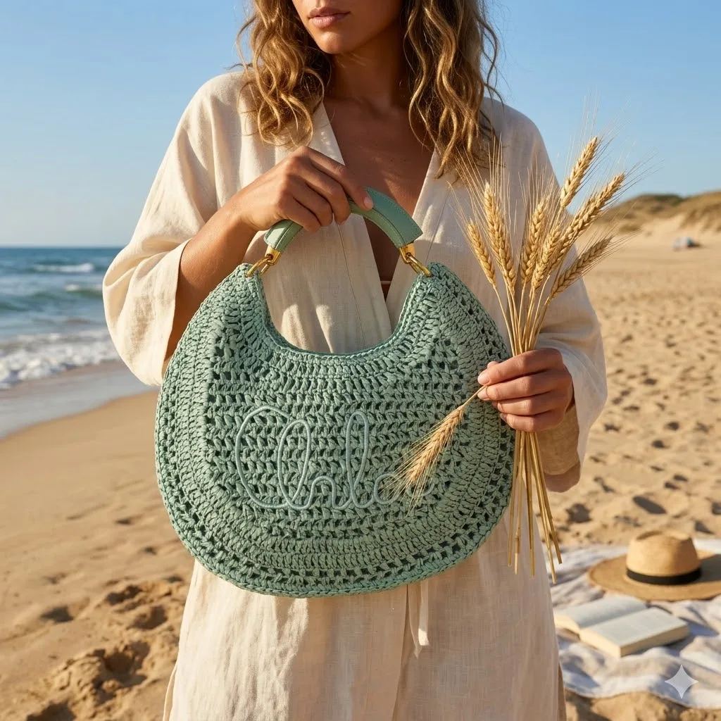 

Fashion Leather Patchwork Raffia Straw Underarm Bag Versatile Women Beach Handbag Shoulder Bag for Vacation & Travel