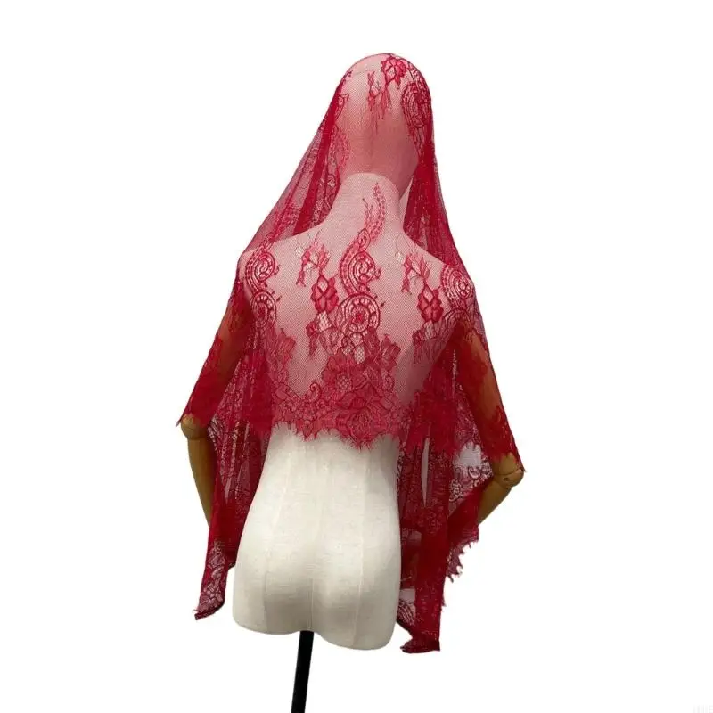 Delicate Classical Lace Scarf Traditional Black Design Feminine Ceremony Accent 