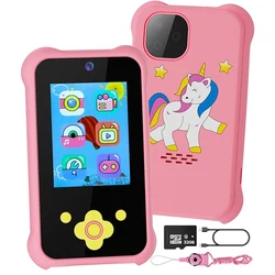 Baby Phone Toys Camera Music Phone Cartoon Unicorn Toys for Girls Boys Mini Cellphone With 32G SD Card Record Lift Brithday Gift