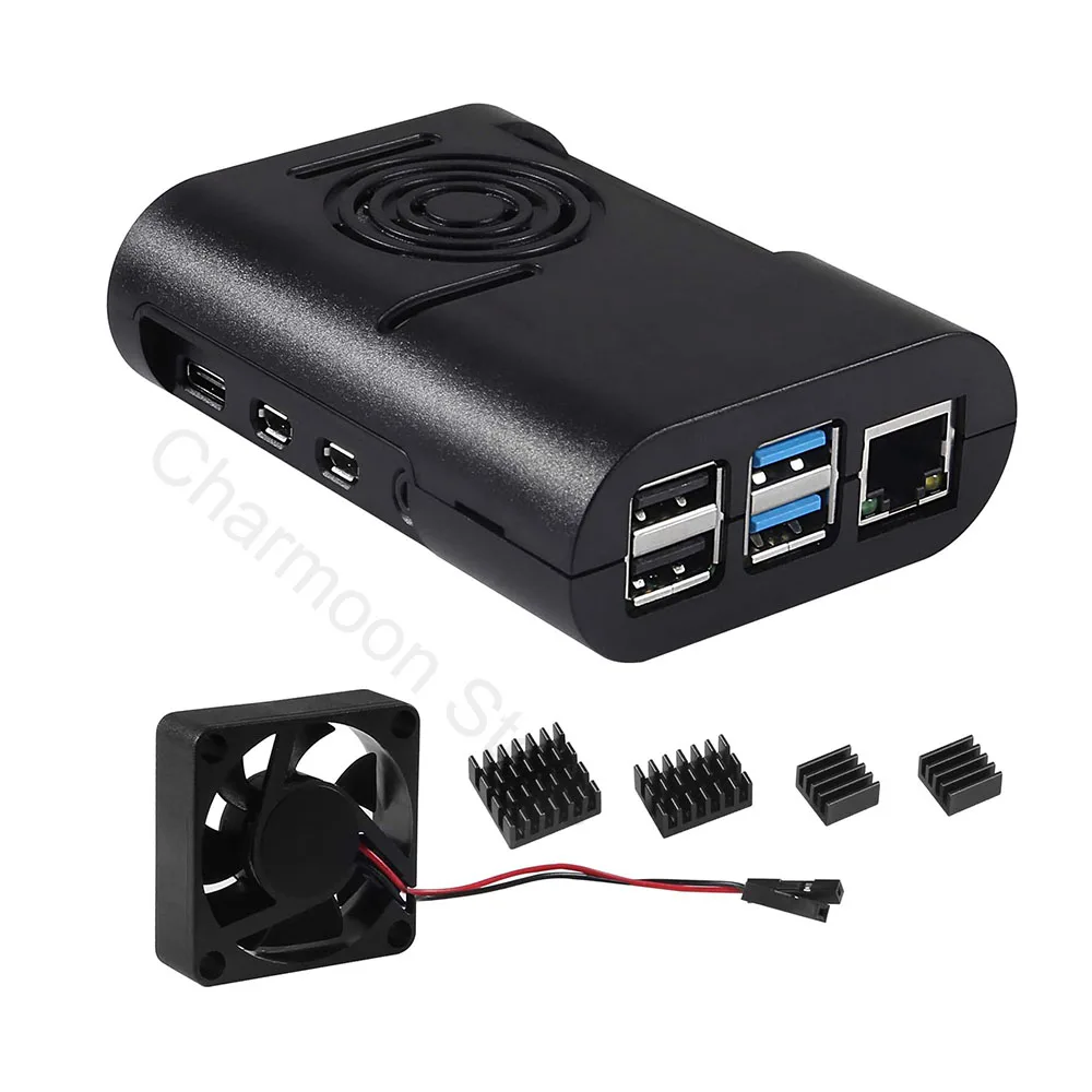 

For Raspberry Pi 4B Case Raspberry Pi 4 Case with Cooling Fan and Heat Sink Raspberry Pi 4 Heatsinks For Raspberry Pi 4 Model B