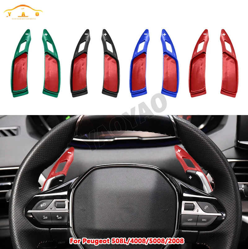 

2024 New Steering Wheel DSG Shift Paddles Extension Shifter For Peugeot 208 308 508 2008 3008 5008 GTi SW Allure DSG Sticker Acc