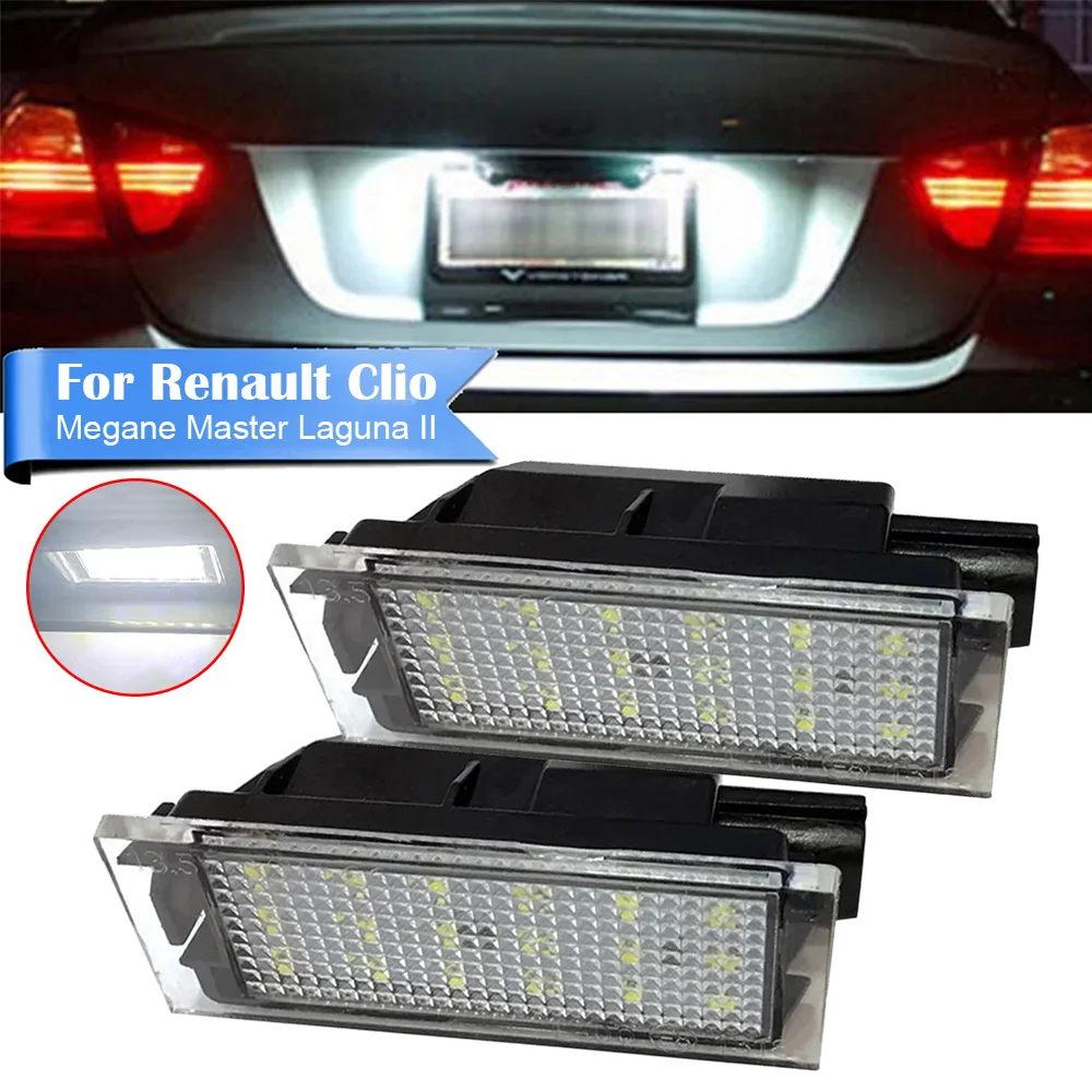 

Car LED License Plate Lights Flashing Canbus Number Lamps for Renault Megane 3 Clio Laguna 2 Megane 3 Twingo Master Vel Satis