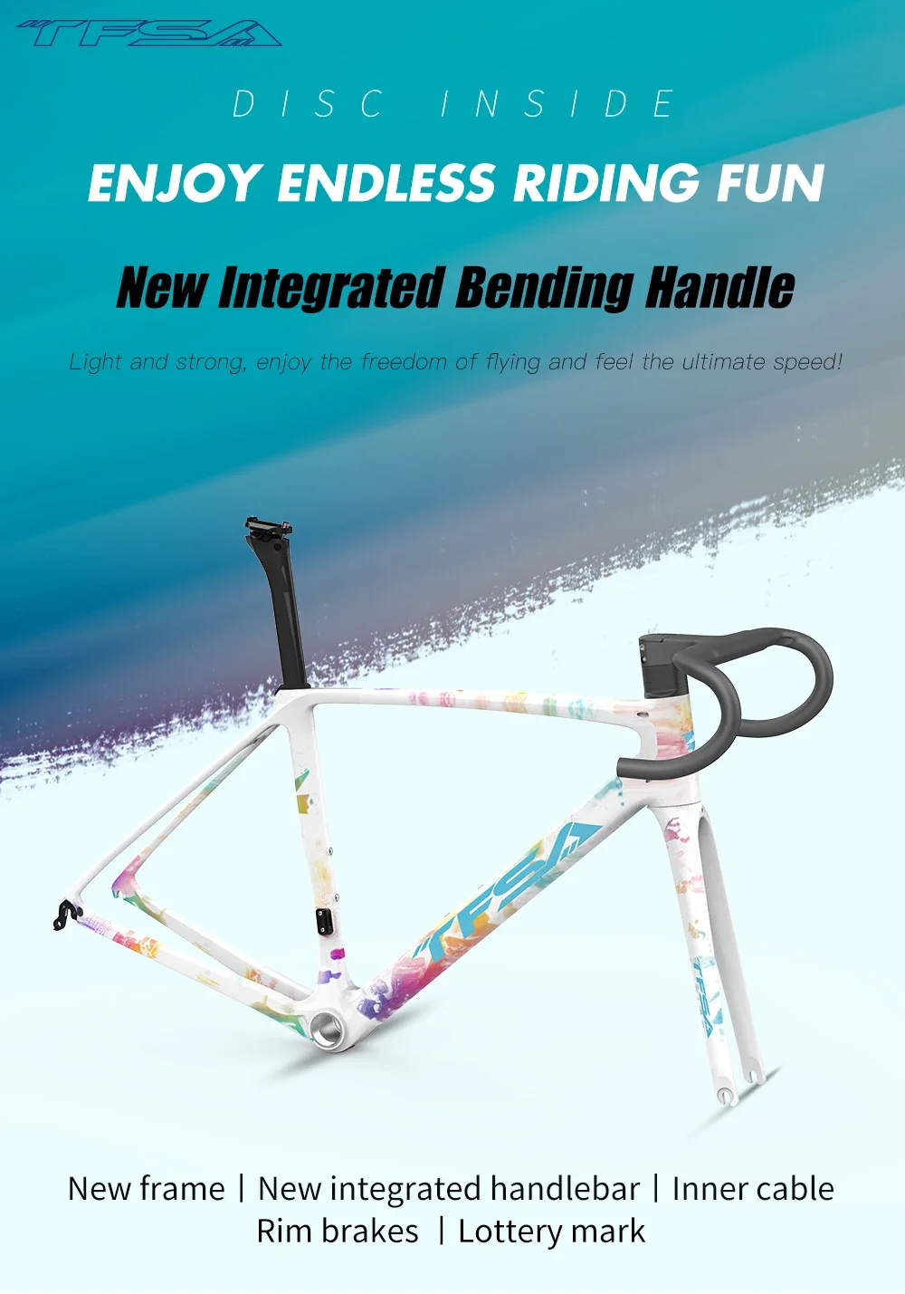 Tfsa-カーボンファイバーロードバイクフレーム,カラー,カスタム