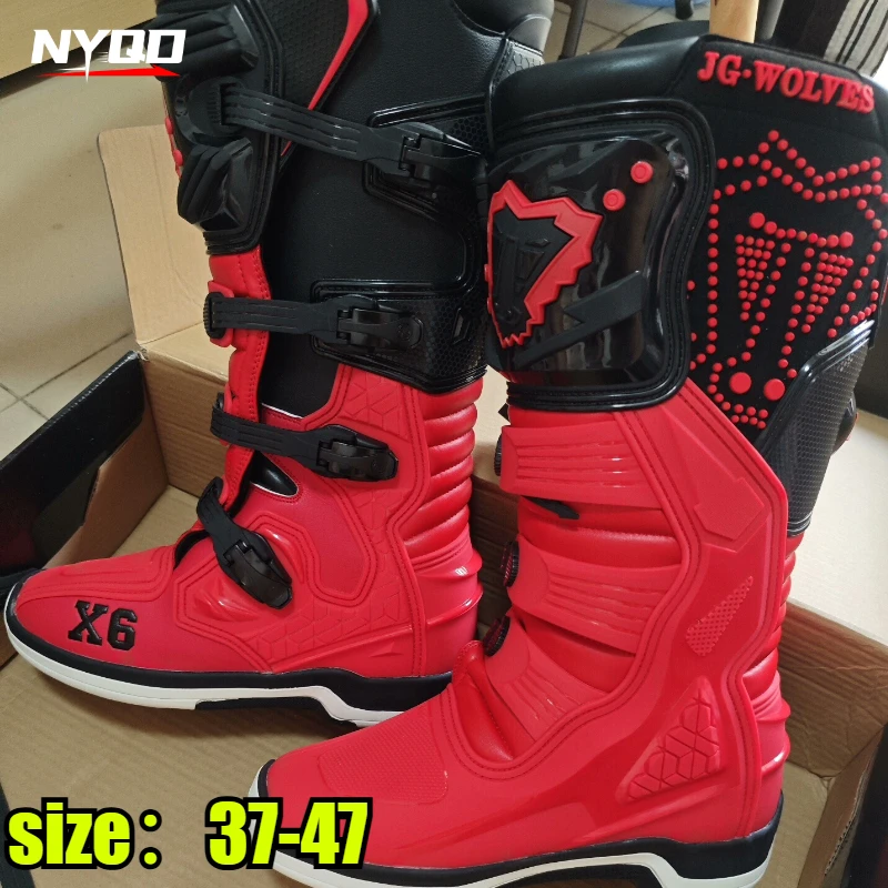 

Мотоботы для мужчин и женщин, защитные ботинки до середины голени, для езды на мотоцикле, снаряжение для мотогонок, длинные мотоциклетные ботинки