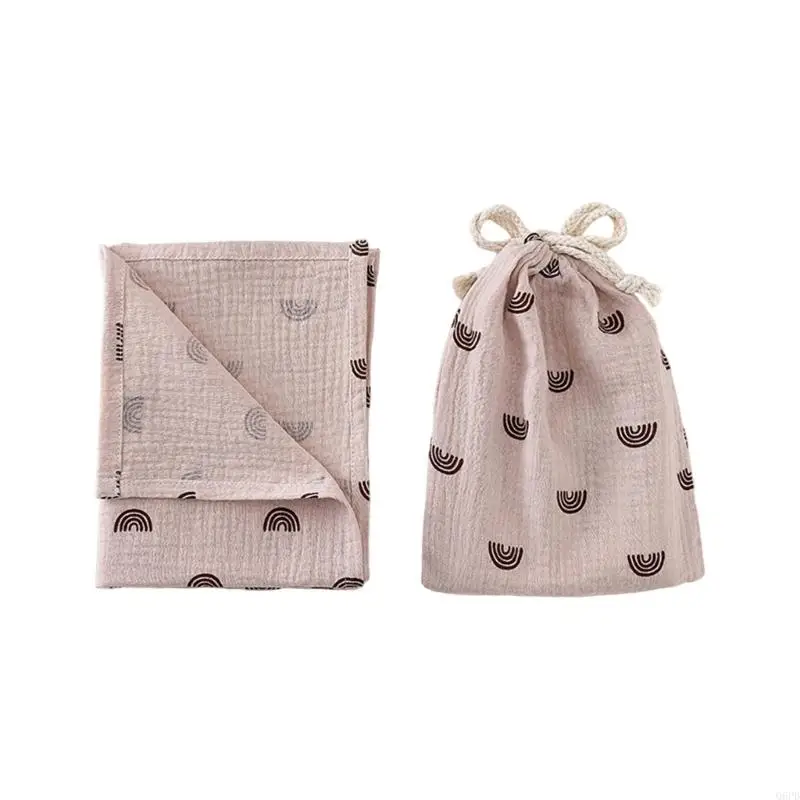 

Comfortable Baby Bath Towel Bag Set of 2pcs Includes Soothing Cloth Hanging Bag