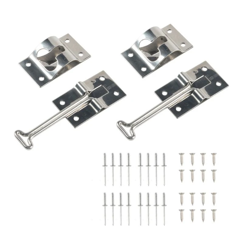 D8KE Stainless Steel RVs Door Holder Latches Catch for Trailer,Camper,Cargo,Truck 4