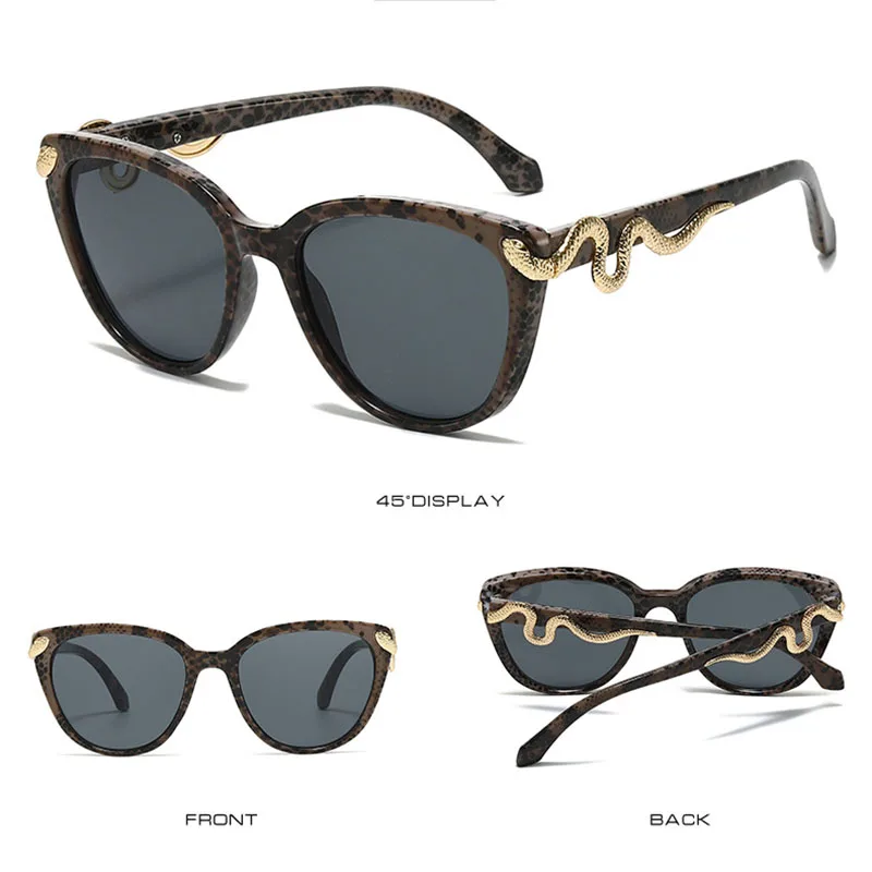Vintage y2k Cat Eye Gold Snake Sunglasses Women For Men Sun  display picture 1