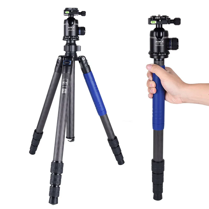 حامل ثلاثي كاميرا AOKA KU324C+KK44 احترافي للسفر في الهواء الطلق من ألياف الكربون منخفض الجاذبية #4
