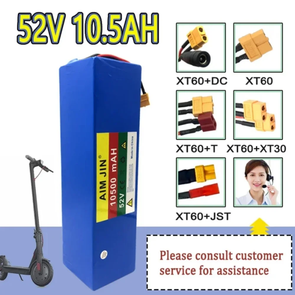 

100% Original 52V 10.5Ah 14s3p Lithium Battery Pack 52v 10500mAh 1000W Citycoco Motorized Scooter Batteries Built in 20A BMS