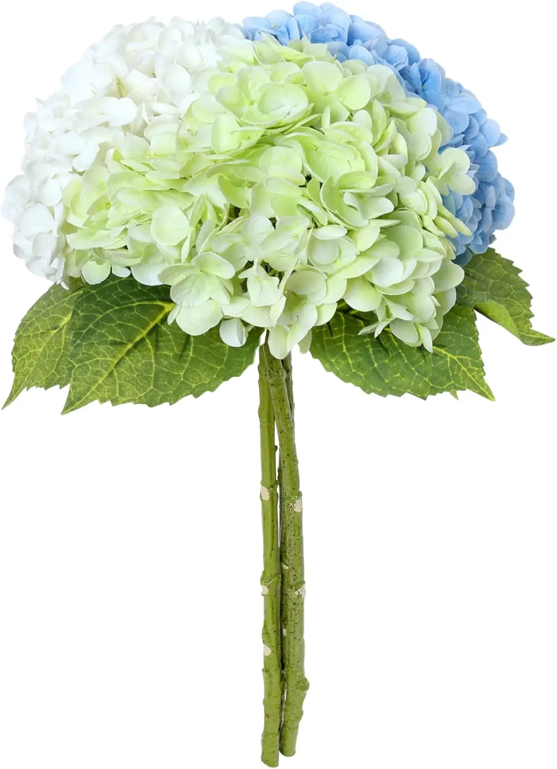 3 Stück 21 Zoll Weiße Hortensien Künstliche Blumen Große Hortensien aus Latex Realistische Hortensienblüten für Hochzeit und Heimdekoration – Detail 14