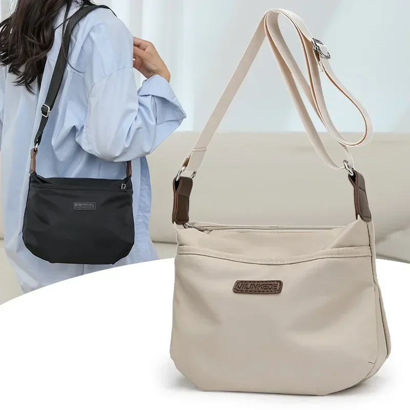 

Solid Color Fashion Nylon Crossbody Bag Sewing Thread Zipper Simple Shoulder Bag 2024 Hot Sale Bags for Women Bolsas Femininas