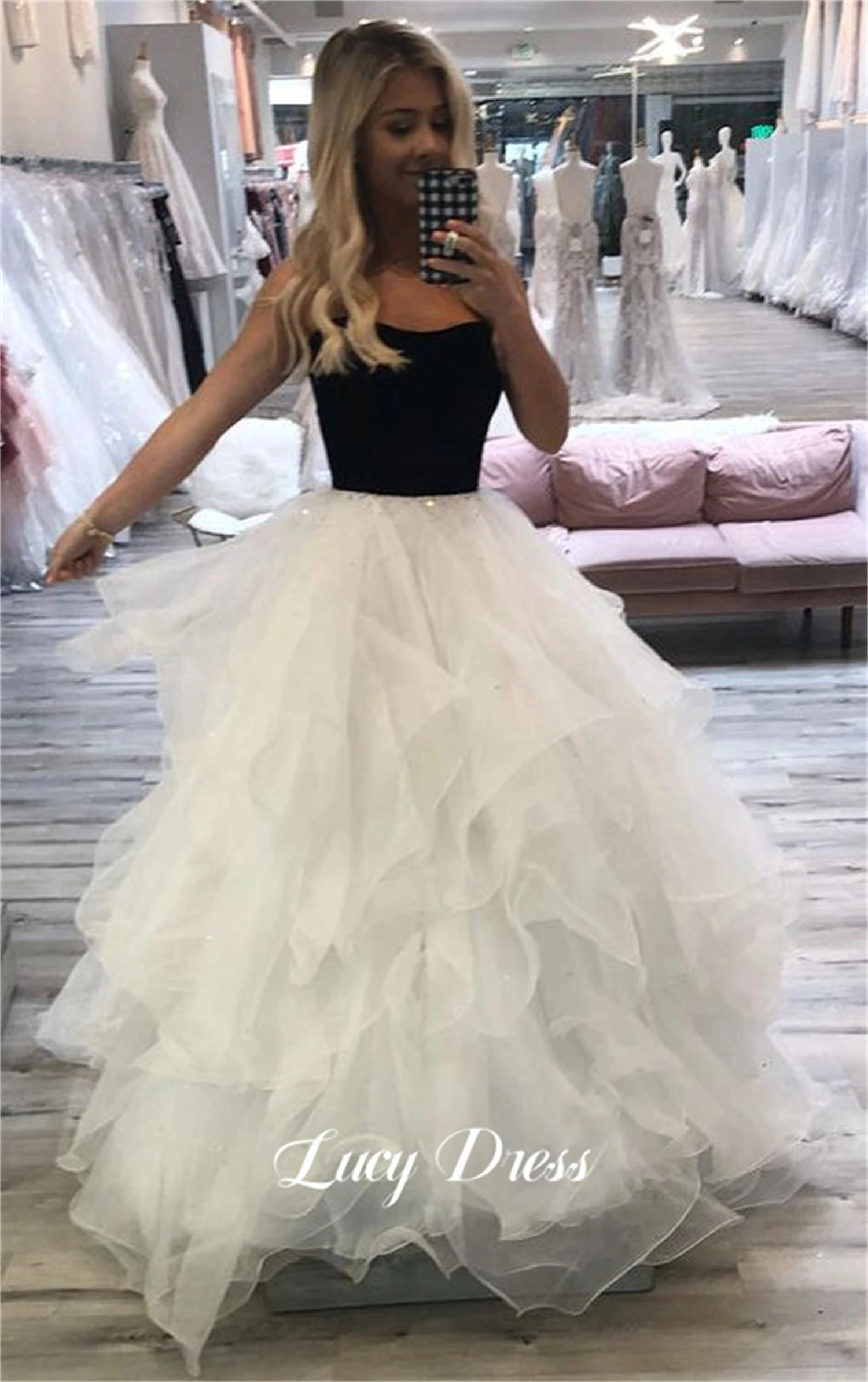 

Lucy Color Matching Wedding Dress Organza Elegant Party Dresses for Women Luxury Woman Evening Prom Sharon Happy Graduation 2024