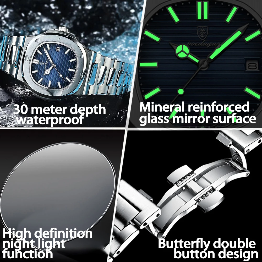 UTHAI CQ249 Luxury men\'s quartz watch waterproof ultra-thin watch stainless steel men\'s watch clock sport Relo