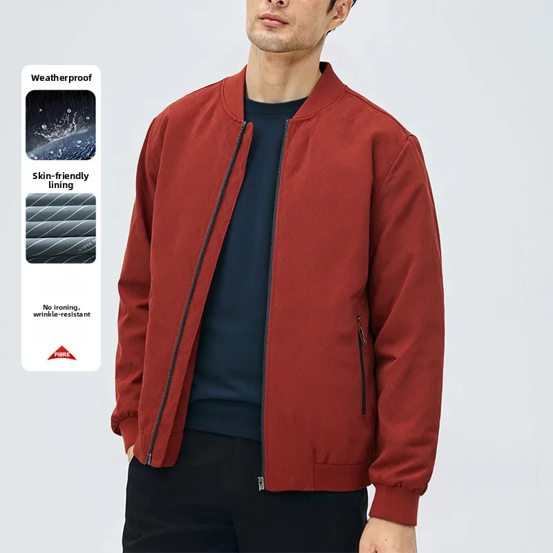 

Мужская универсальная повседневная куртка с воротником-бомбером в стиле ретро, с длинными рукавами, на молнии, устойчивая к сминанию, модный тренд осень-зима