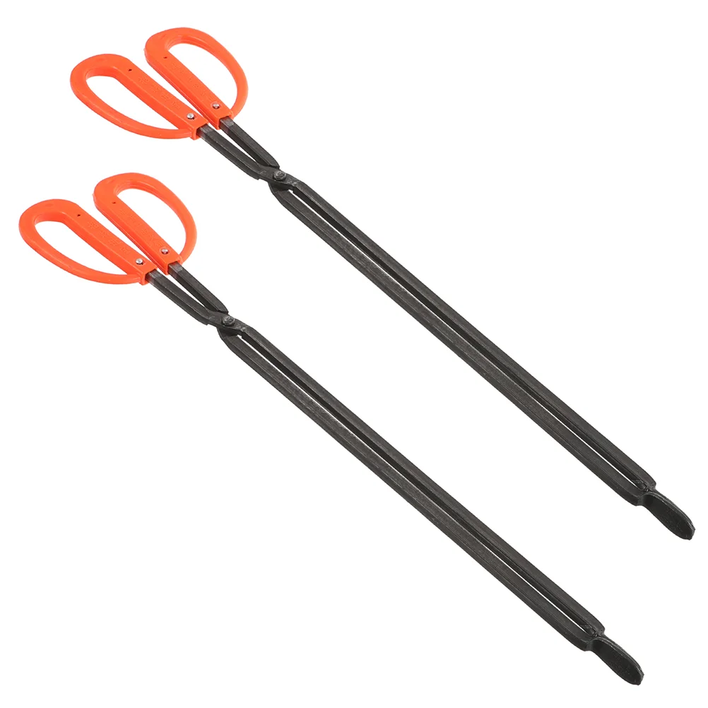 

2 Pcs Scissor Serving Tongs Barbecue Grilling Grabber Litter Fireplace Garbage Clip