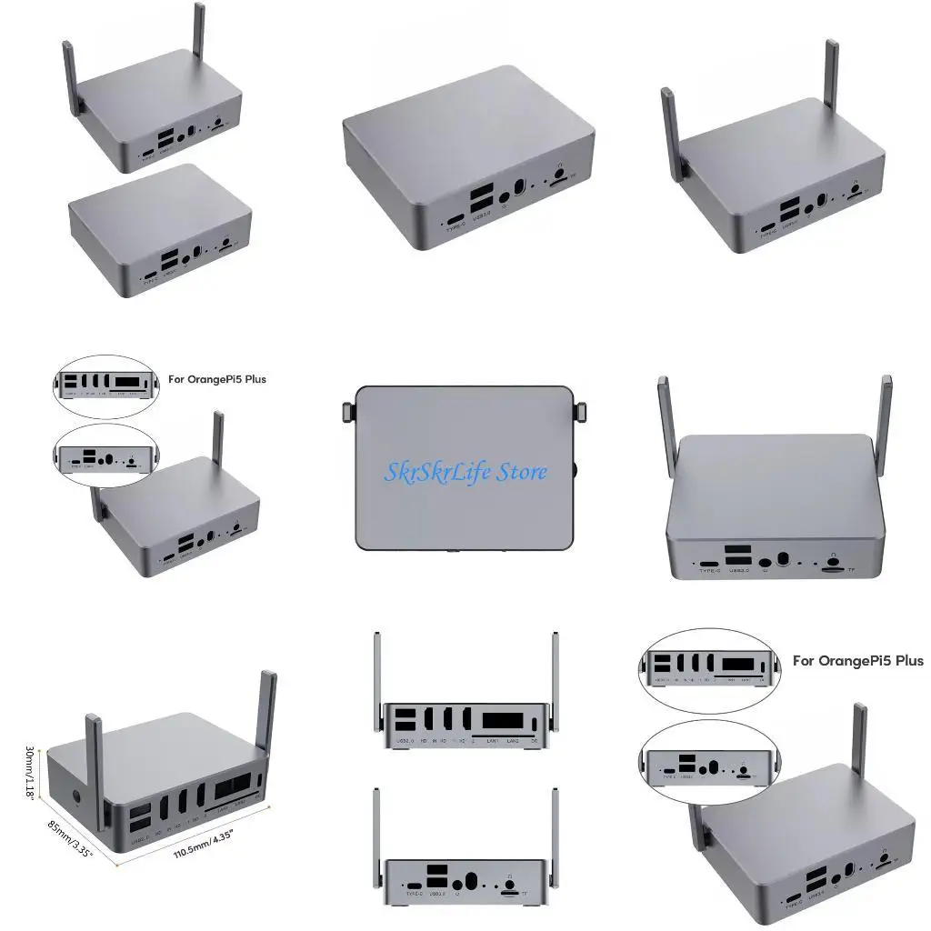 

E65E For OrangePi 5Plus Case Aluminum Alloy PassiveCooling Enclosure Box