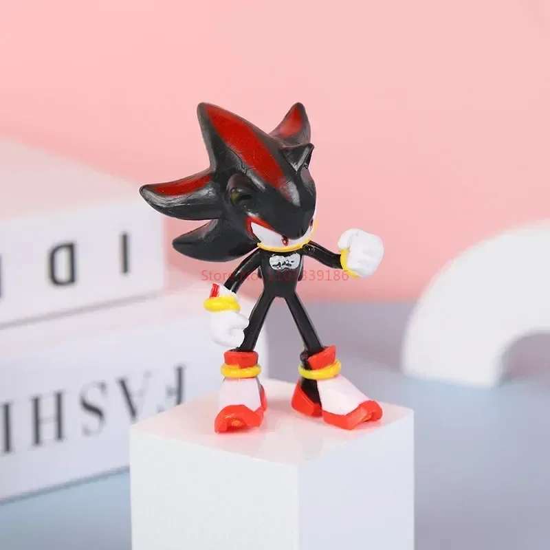 6cm 6 Style Hot Selling Sonics Film And Television Pvc Character Toy Hedgehog Shadow Tail Figure Model Dolls Children Toys