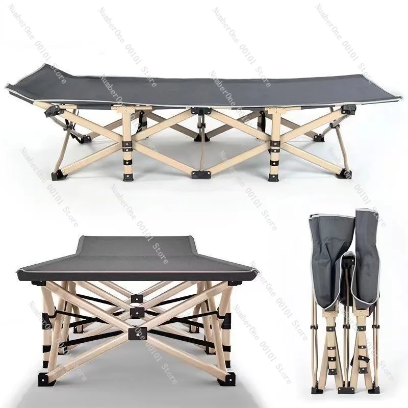 Single Hospital Folding Bed, Super Large Load-Bearing Bed for Home Use, Portable 10-Legged Bed for Comfort and Stability
