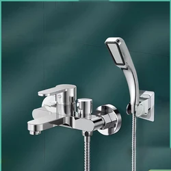 Tianview Hot and cold shower mixing valve faucet bathroom bathtub shower concealed simple triple faucet shower set