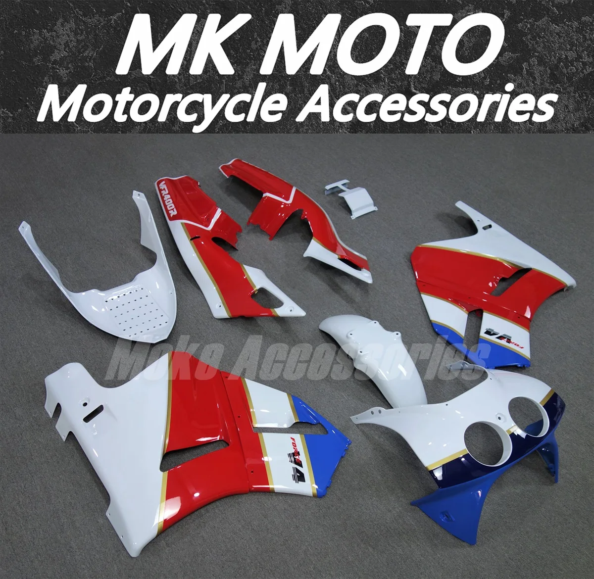 Motorcycle Fairings Kit Fit For VFR400 NC30 1989 1990 V4 Bodywork Set High Quality Abs Injection White Blue